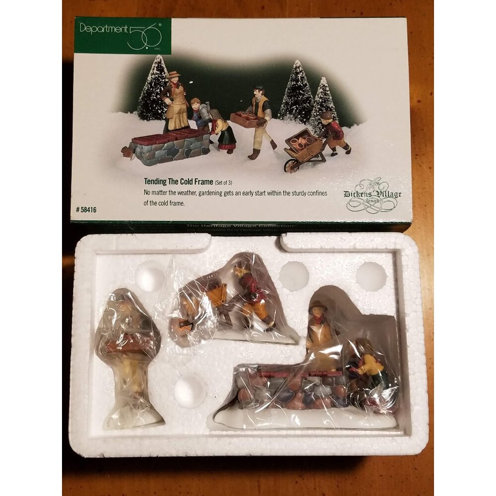 "Tending The Cold Frame" Set of 3 #58416 Dicken's Village Series -Retired-